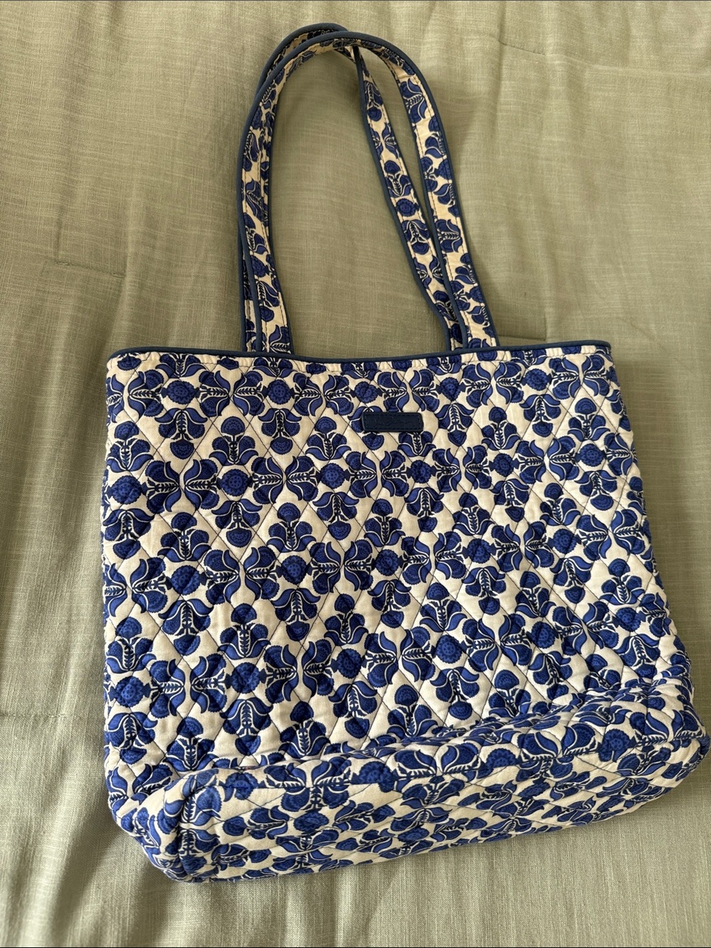 Vera Bradley Blue and White Quilted Floral Tote